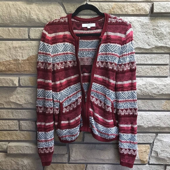 LOFT Escapade Sweater Zip Up Cardigan Large - Picture 8 of 9